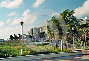 Boardwalk in Miami Beach at the Atlantic, Florida