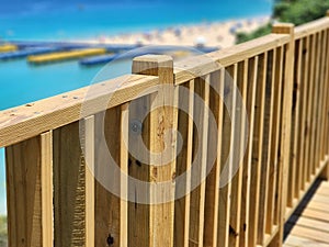 Boardwalk next to a beach