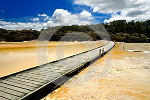 Boardwalk over Artist's Palette, Wai-O-Tapu photo