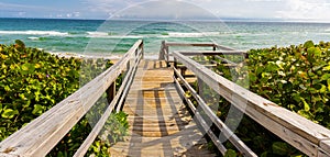 Boardwalk Over Sand Dunes To The Beach