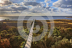 Boardwalk Pamlico Sound Autumn Salvo North Carolina Outer Banks