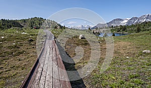 Boardwalk at Rock Isle Lake at Sunshine Meadows