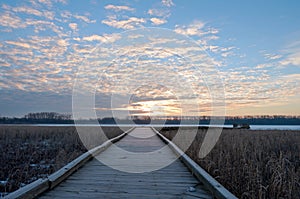 Boardwalk Sunrise in Wildlife Refuge