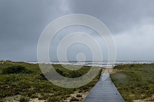 Boardwalk to The Beach During Hurricane Hermine off Virginia Beach Virginia