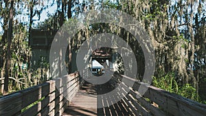 The boardwalk to the beach of Lake Louisa State Park in Clermont, Florida