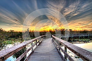 Everglades Sunset - Boardwalk to Burning Skies - Anhinga Trail