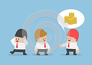 Boastful businessman talk about his wealth