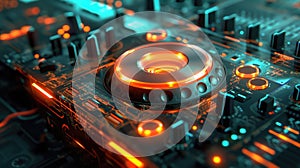Boasting a tingedge design the abstract DJ mixer appears to be a portal to a futuristic world of music and light photo
