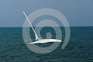 Boat adrift on Adriatic Sea