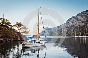 Boat in Aegean Sea. Bodrum Mugla, Turkey