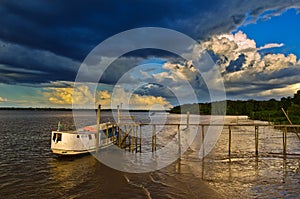 Boat in Amazon river