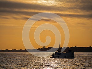 Boat in Amazon river