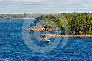 Boat in the archipel skerries