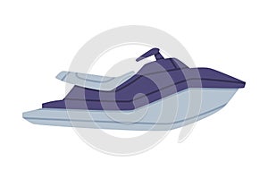 Boat as Sea SWAT or Rescue Vehicle and Police Tactical Unit Vector Illustration