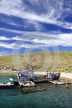 Boat on Baikal Lake