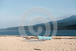 Boat on banan island beach photo