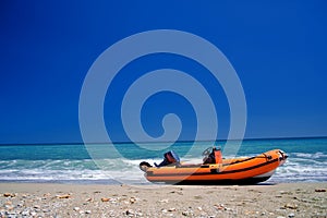 Boat on the beach photo