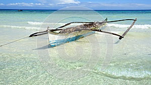 Boat on a beach, Bohol Island, Philippines