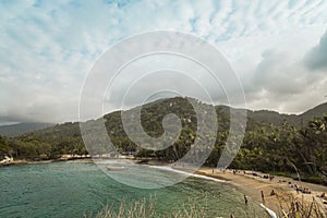 Boat in beach in Colombia, Caribe photo