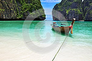 Boat on the beach at Koh phi phi island Phuket, Thailand