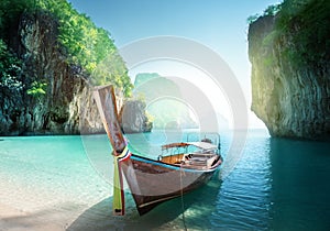 Boat on the beach , Krabi province