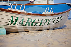 Boat on the beach in Margate New Jersey