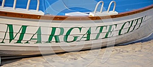 Boat on the beach in Margate New Jersey