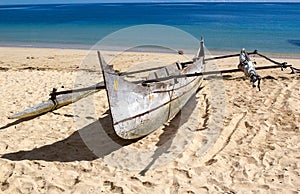 Boat on the beach, Nosy Be, Madagascar