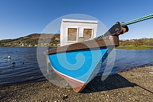 Boat on Beach Portree Scotland