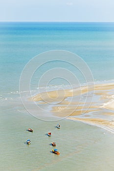 Boat and beach in Sam Roi Yot National Park.