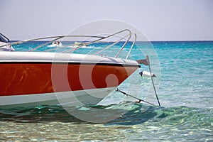 Boat on the beach at summer