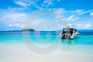 Boat on the beach and Summer holiday