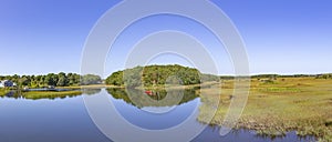 Boat at beautiful lake landscape at Harwich