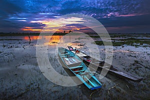 Boat with a beautiful sky