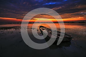 Boat with a beautiful sky