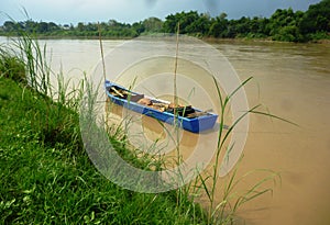 Boat on bengawan solo River