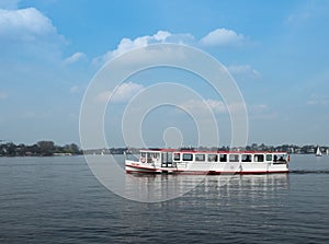 Boat on the binnenalster, hamburg