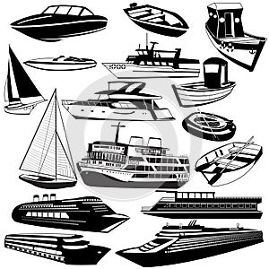 Boat black icons