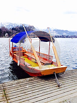Boat in bled lake slovenia photo