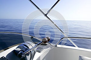 Boat on the blue Mediterranean Sea yachting photo