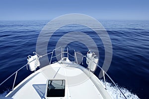 Boat on the blue Mediterranean Sea yachting photo