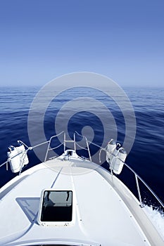 Boat on the blue Mediterranean Sea yachting