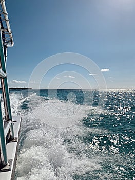 Boat in the blue sea