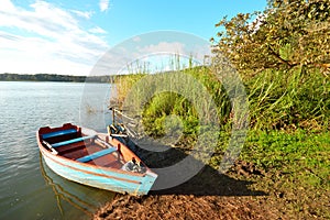 Boat at the Bosque Azul Lake in Chiapas