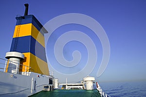 Boat bow in colorful yellow and blue colors