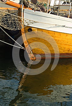 Boat bow and reflection