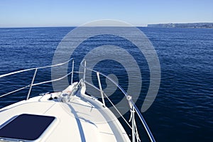 Boat bow, yatch vacation on the blue ocean