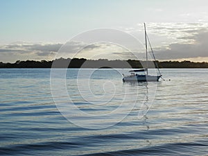 Boat on Bribie Island Passage