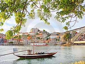 Boat bridge Ribeira Porto Portugal