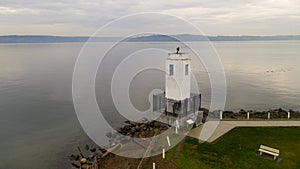 Boat at Browns Point Lighthouse Commencement Bay Puget Sound Tacoma photo